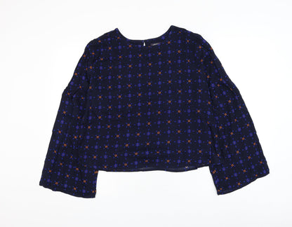 Womens UK Size 12 Marks and Spencer Blue Basic Blouse