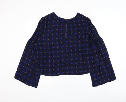 Womens UK Size 12 Marks and Spencer Blue Basic Blouse