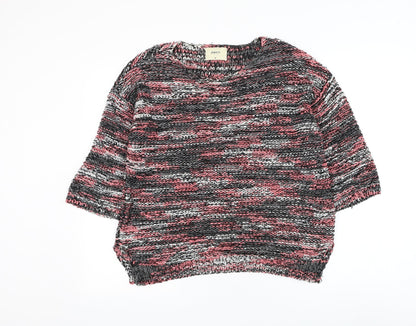 Papaya Womens Multicoloured Round Neck Striped Acrylic Pullover Jumper Size M