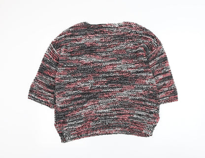 Papaya Womens Multicoloured Round Neck Striped Acrylic Pullover Jumper Size M