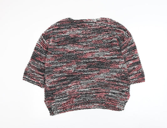 Papaya Womens Multicoloured Round Neck Striped Acrylic Pullover Jumper Size M