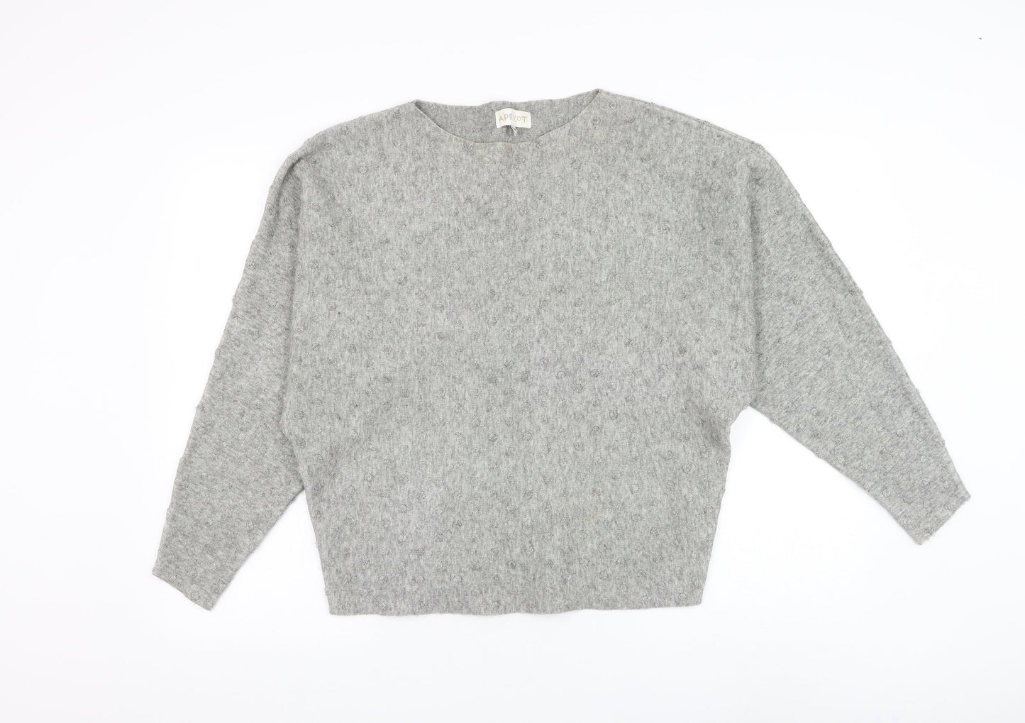 Womens UK Size M Apricot Grey Pullover Jumper