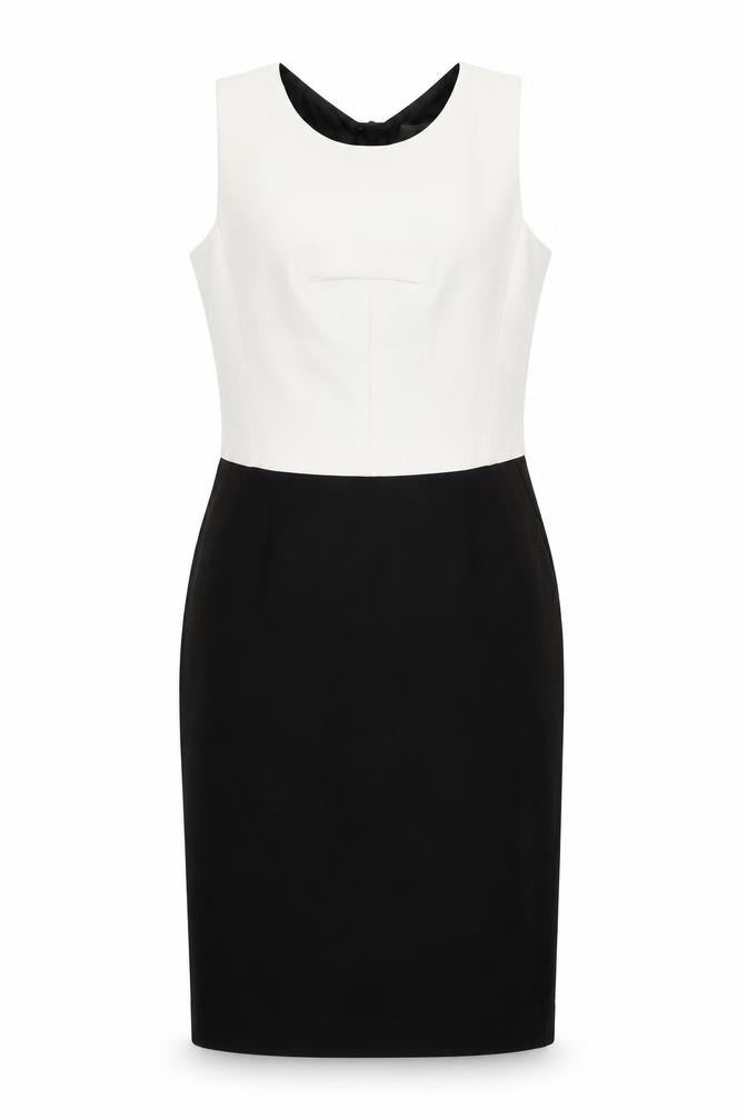 NEXT Womens Black Polyester Pencil Dress Size 8 Round Neck Zip