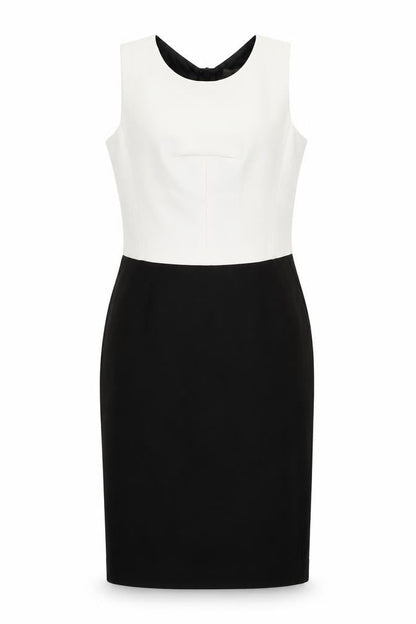 NEXT Womens Black Polyester Pencil Dress Size 8 Round Neck Zip