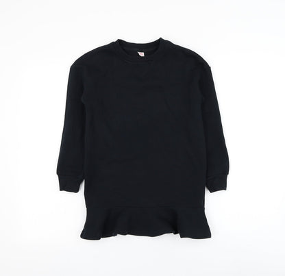 Baleno Girls Black Cotton Pullover Sweatshirt Size 10-11 Years Pullover