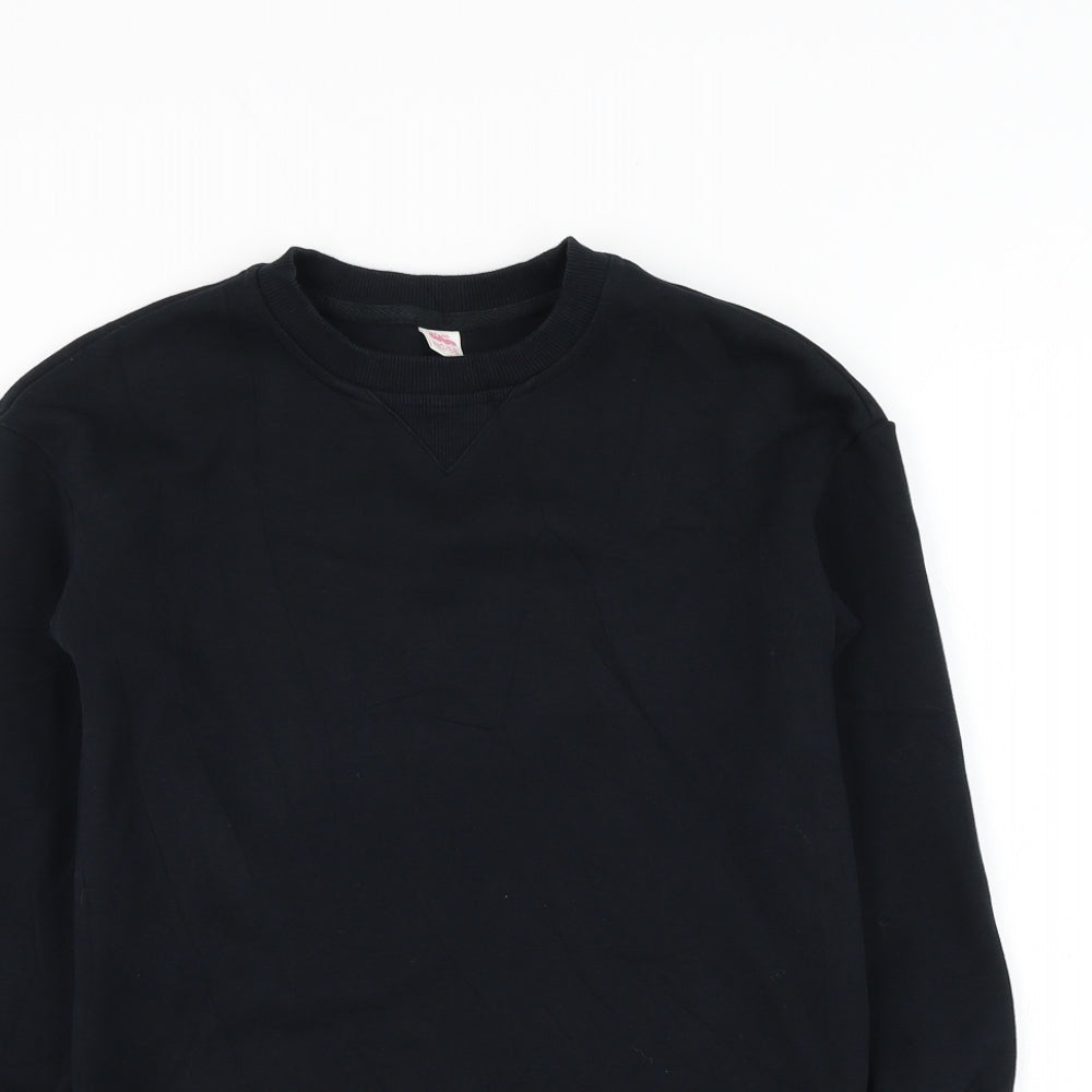 Baleno Girls Black Cotton Pullover Sweatshirt Size 10-11 Years Pullover