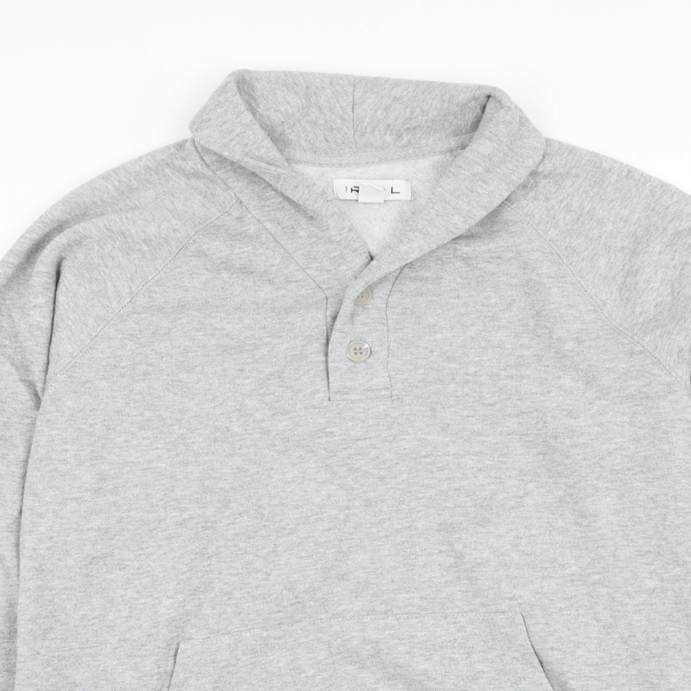 Rail Mens Grey Polyester Pullover Sweatshirt Size M