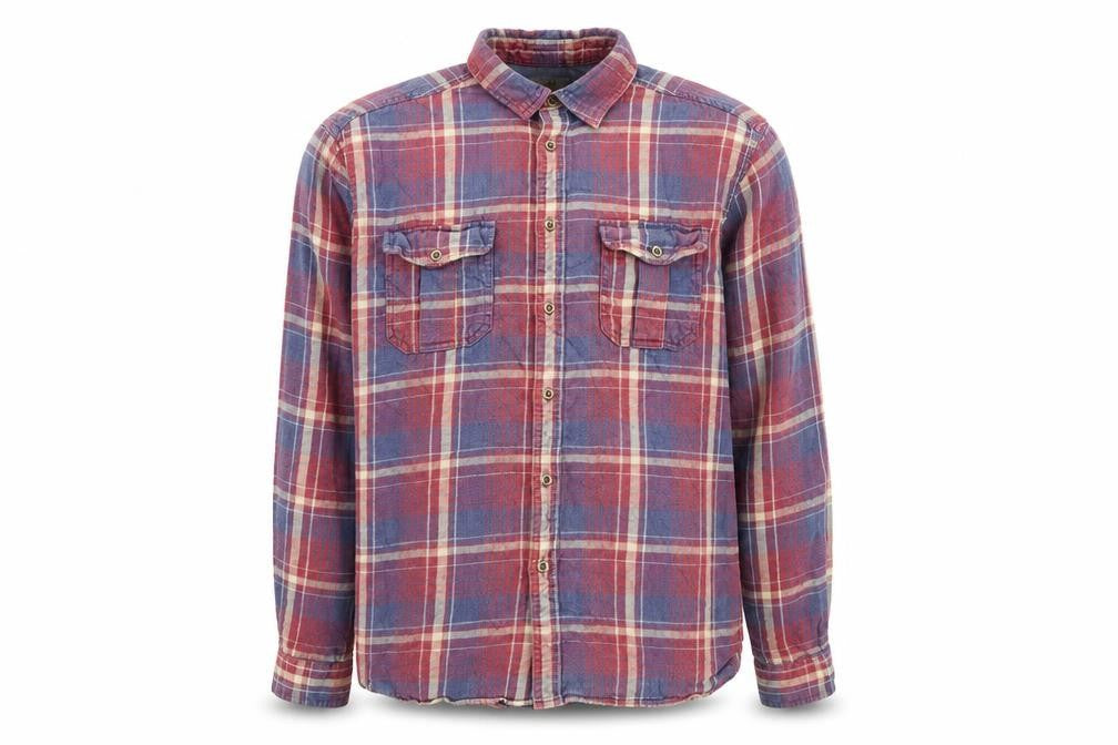 Mens UK Size M Marks and Spencer Red  Button-Up Long Sleeve Casual Shirt
