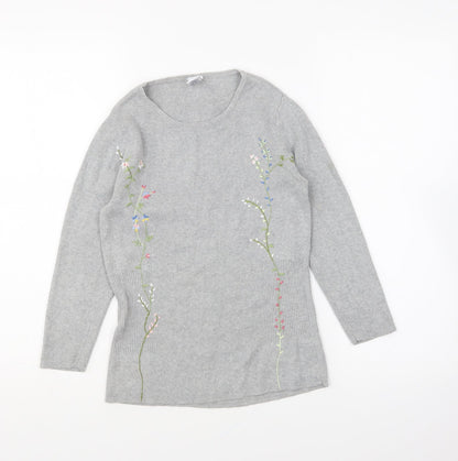 Gap Womens Grey Round Neck Cotton Pullover Jumper Size S