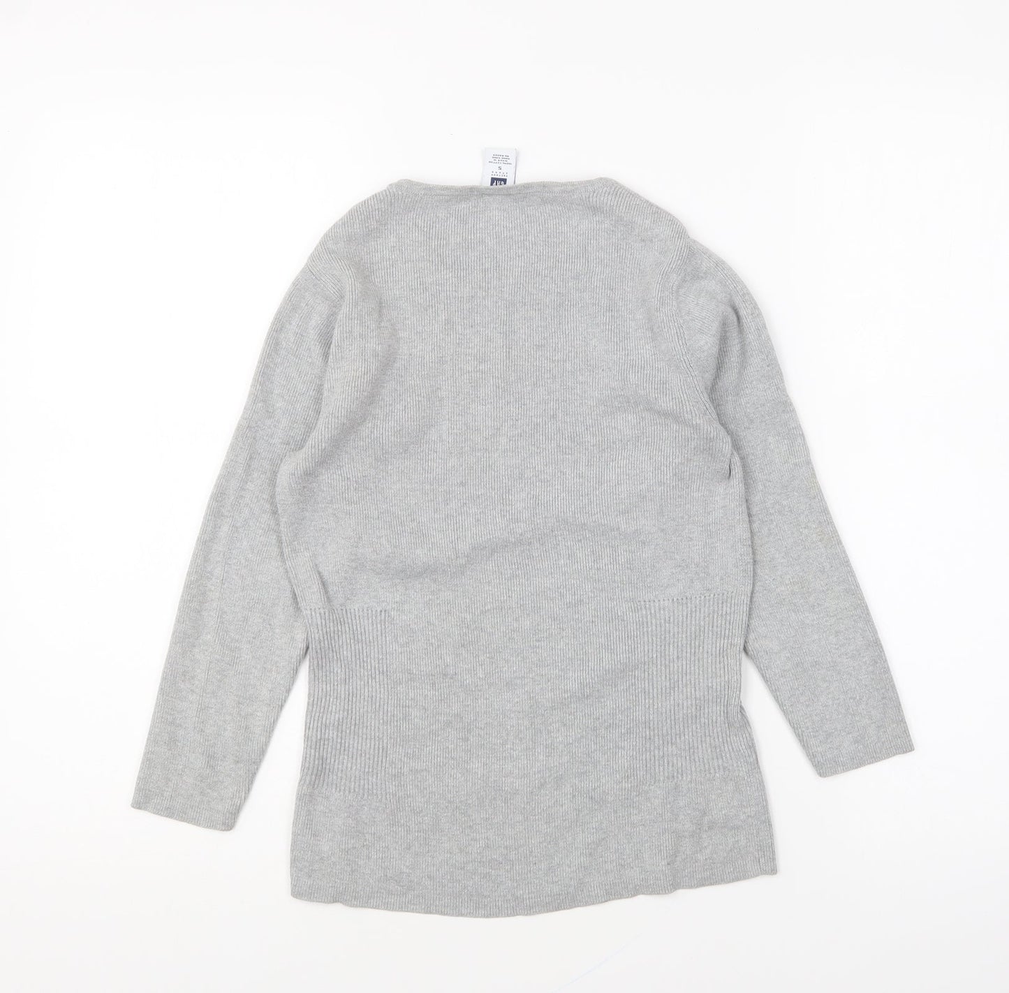 Gap Womens Grey Round Neck Cotton Pullover Jumper Size S