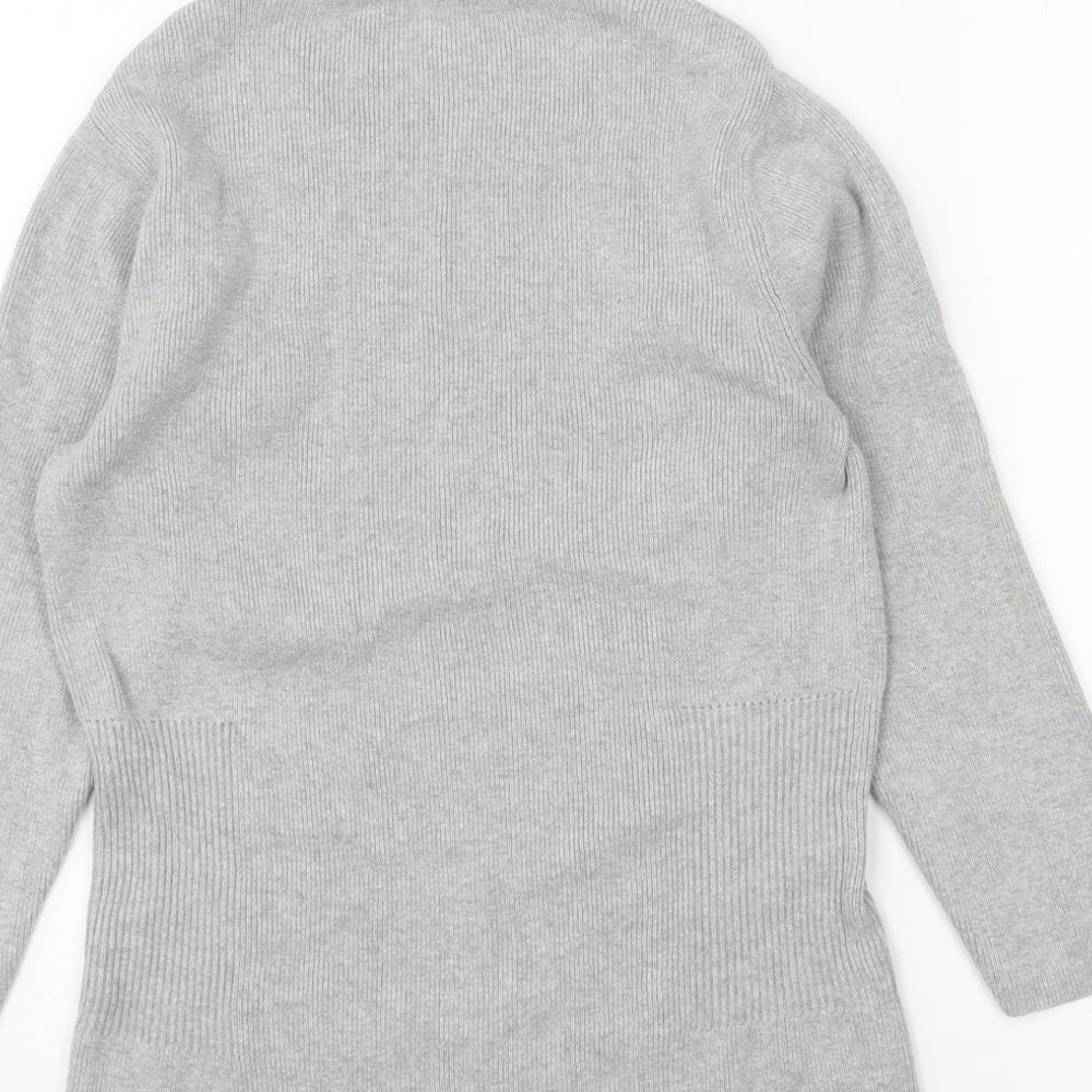 Gap Womens Grey Round Neck Cotton Pullover Jumper Size S