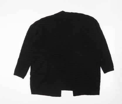 Womens UK Size M Papaya Black Cardigan Jumper