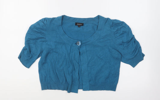 Womens UK Size 12 Papaya Blue Cardigan Jumper