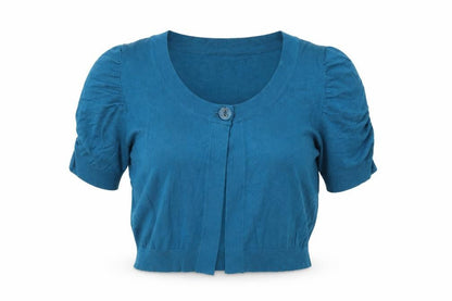 Womens UK Size 12 Papaya Blue Cardigan Jumper