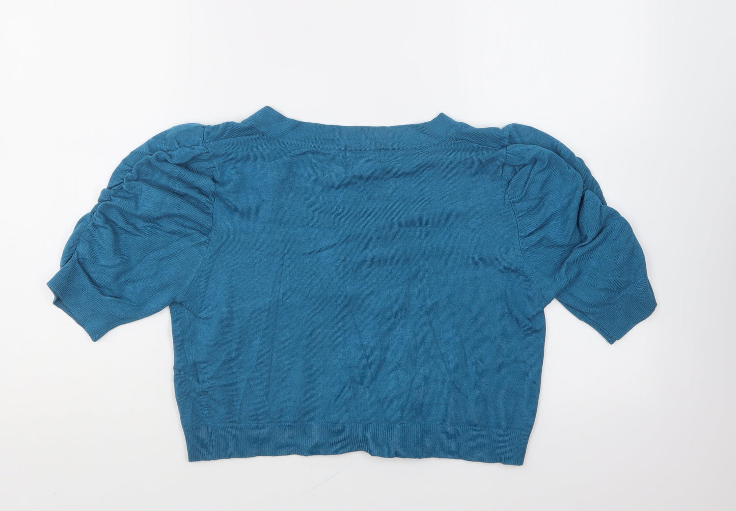 Womens UK Size 12 Papaya Blue Cardigan Jumper
