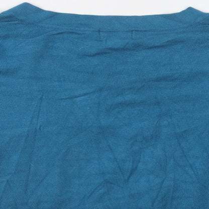 Womens UK Size 12 Papaya Blue Cardigan Jumper