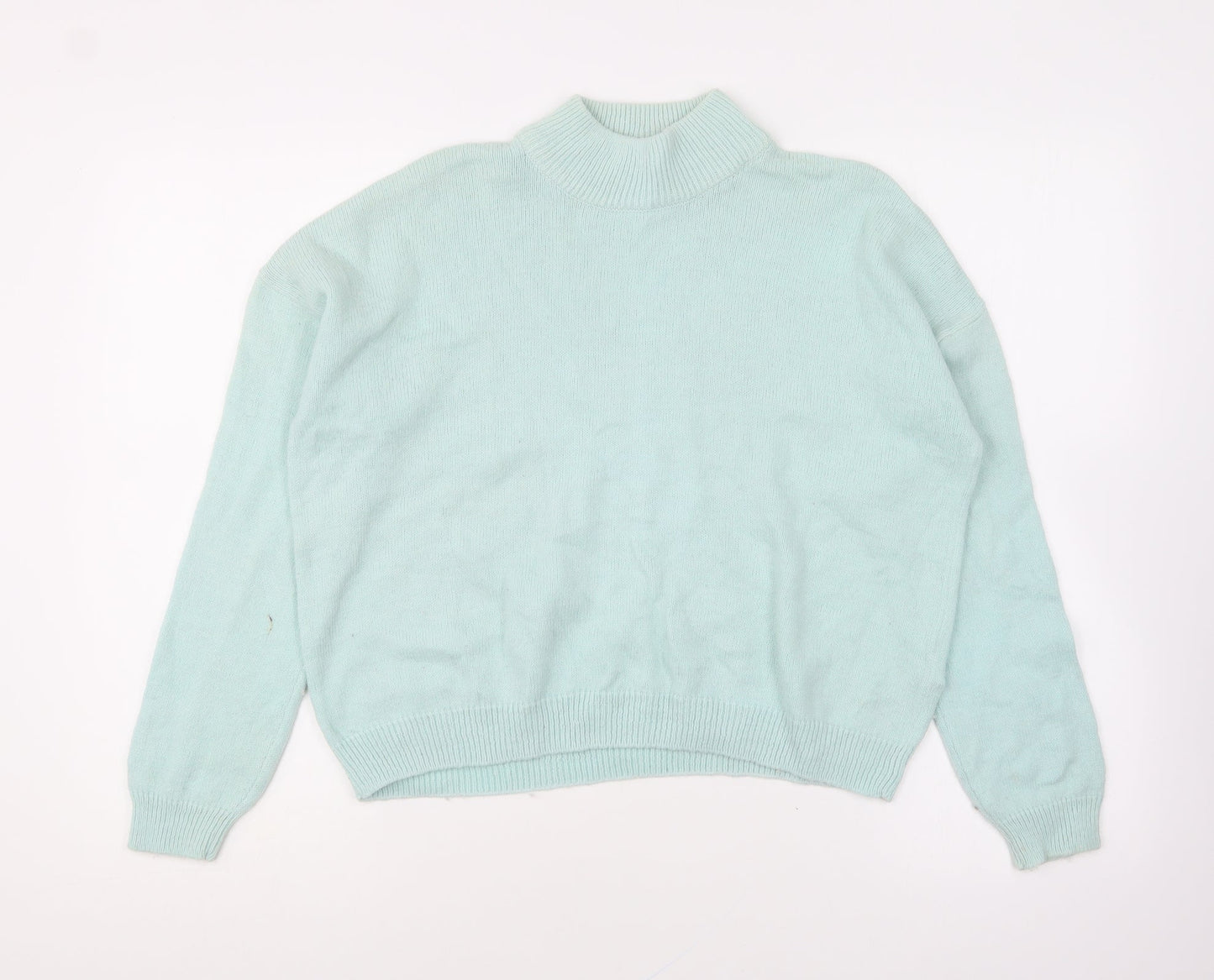 New Look Womens Green High Neck Nylon Pullover Jumper Size 14
