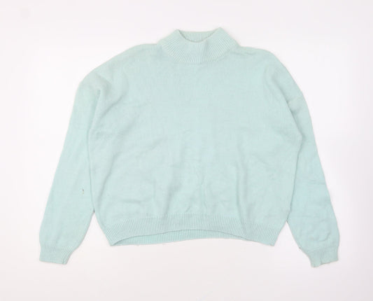 New Look Womens Green High Neck Nylon Pullover Jumper Size 14