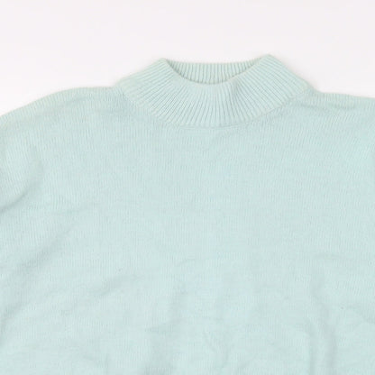 New Look Womens Green High Neck Nylon Pullover Jumper Size 14