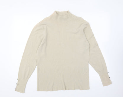 Womens UK Size L Simon Jeffrey Beige Pullover Jumper