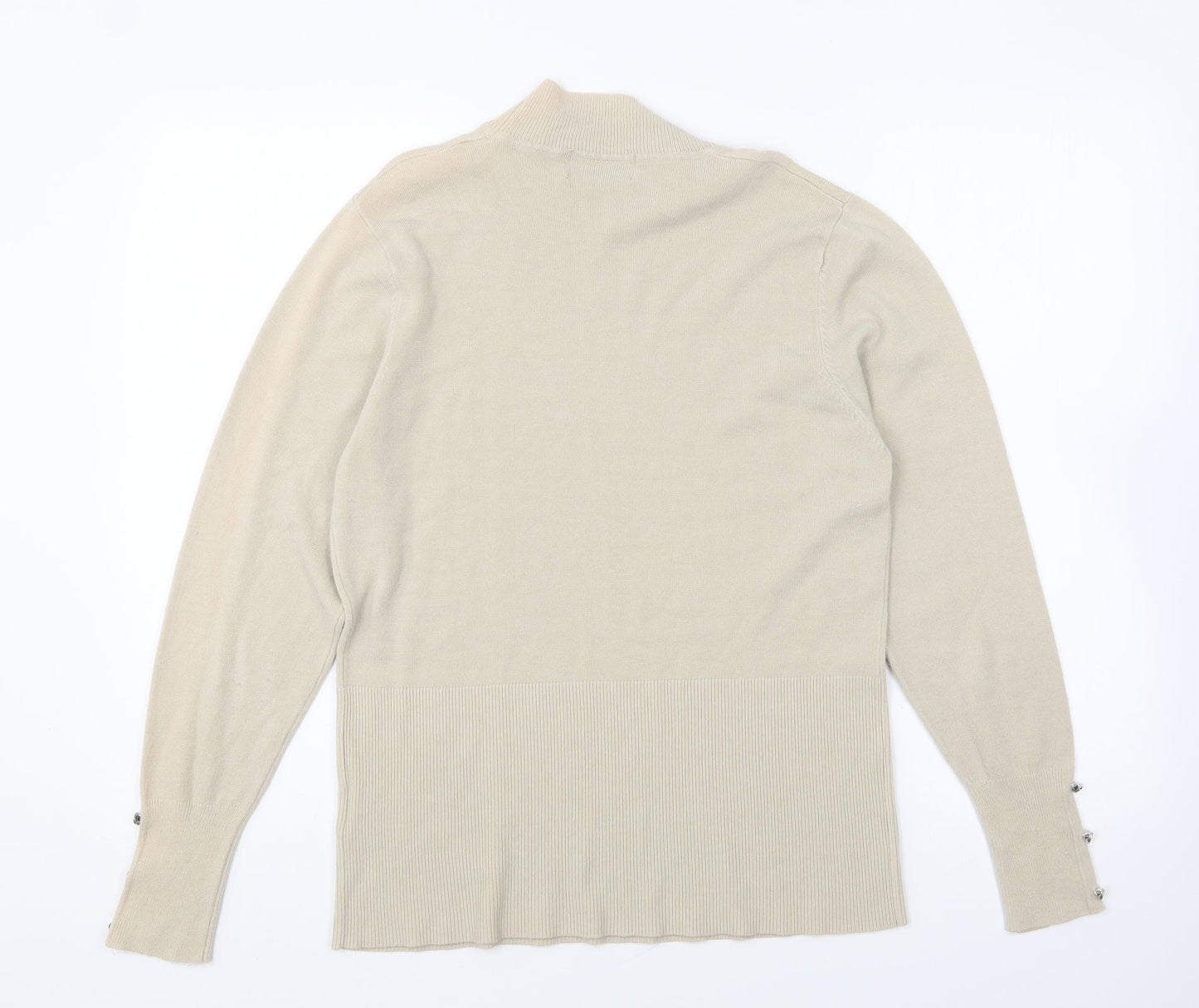 Womens UK Size L Simon Jeffrey Beige Pullover Jumper