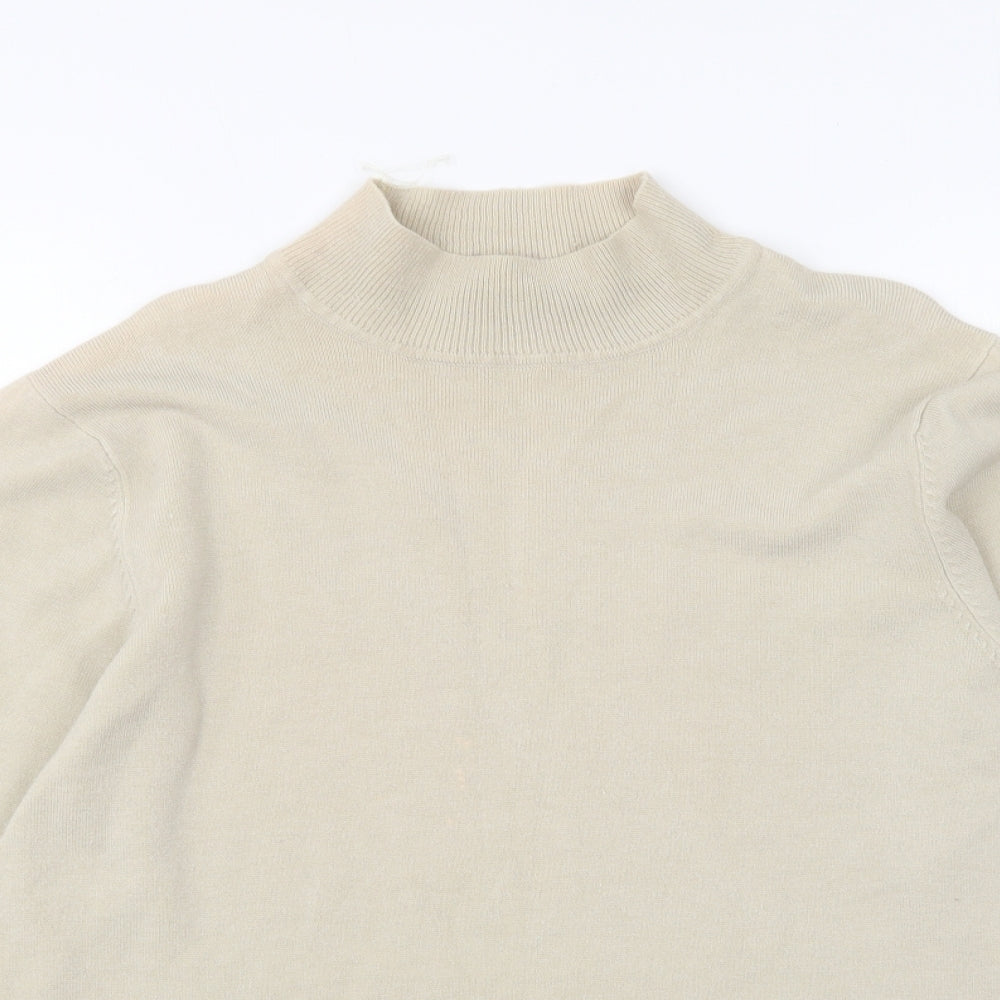 Womens UK Size L Simon Jeffrey Beige Pullover Jumper