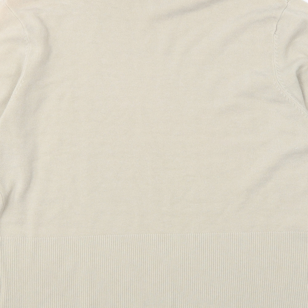 Womens UK Size L Simon Jeffrey Beige Pullover Jumper