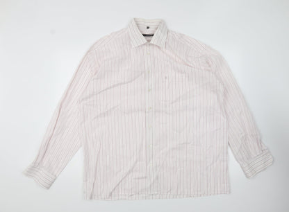 Mens UK Size 17 Eterna Pink  Button-Up Long Sleeve Casual Shirt