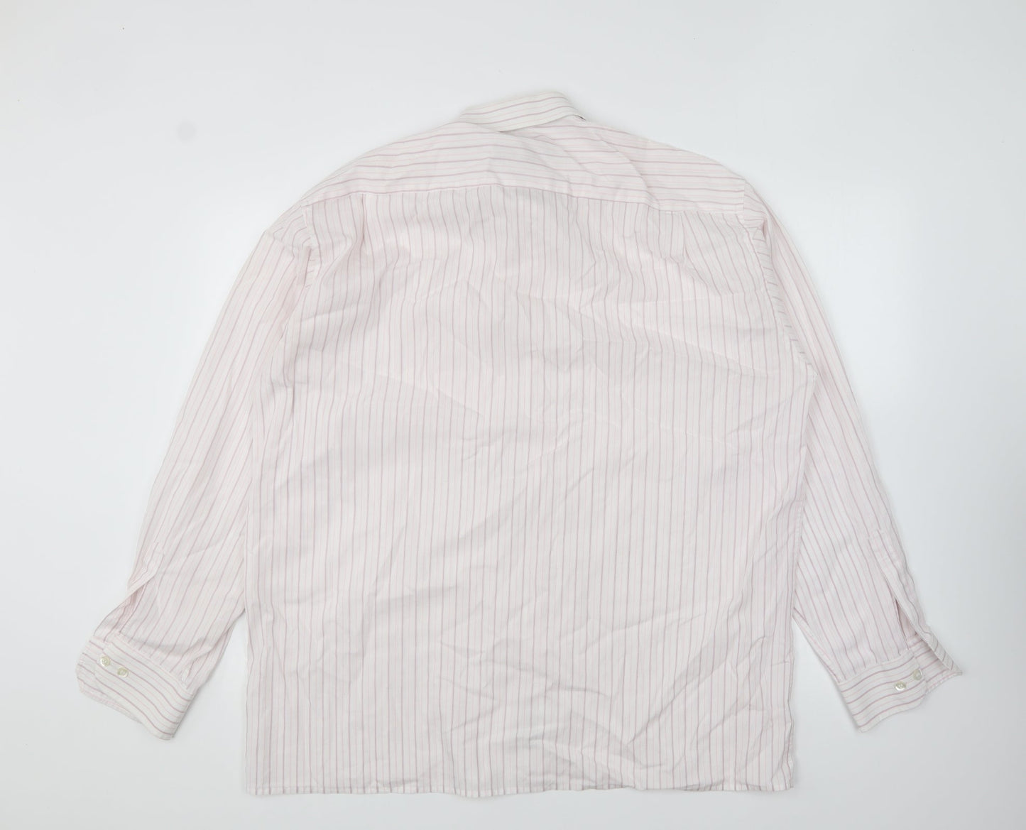Mens UK Size 17 Eterna Pink  Button-Up Long Sleeve Casual Shirt