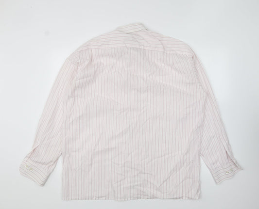 Mens UK Size 17 Eterna Pink  Button-Up Long Sleeve Casual Shirt