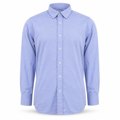 Yaly Couture Mens Blue Polyester Button-Up Size M Collared Button