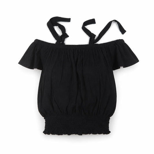 Womens UK Size 4 Atmosphere Black Cropped Blouse