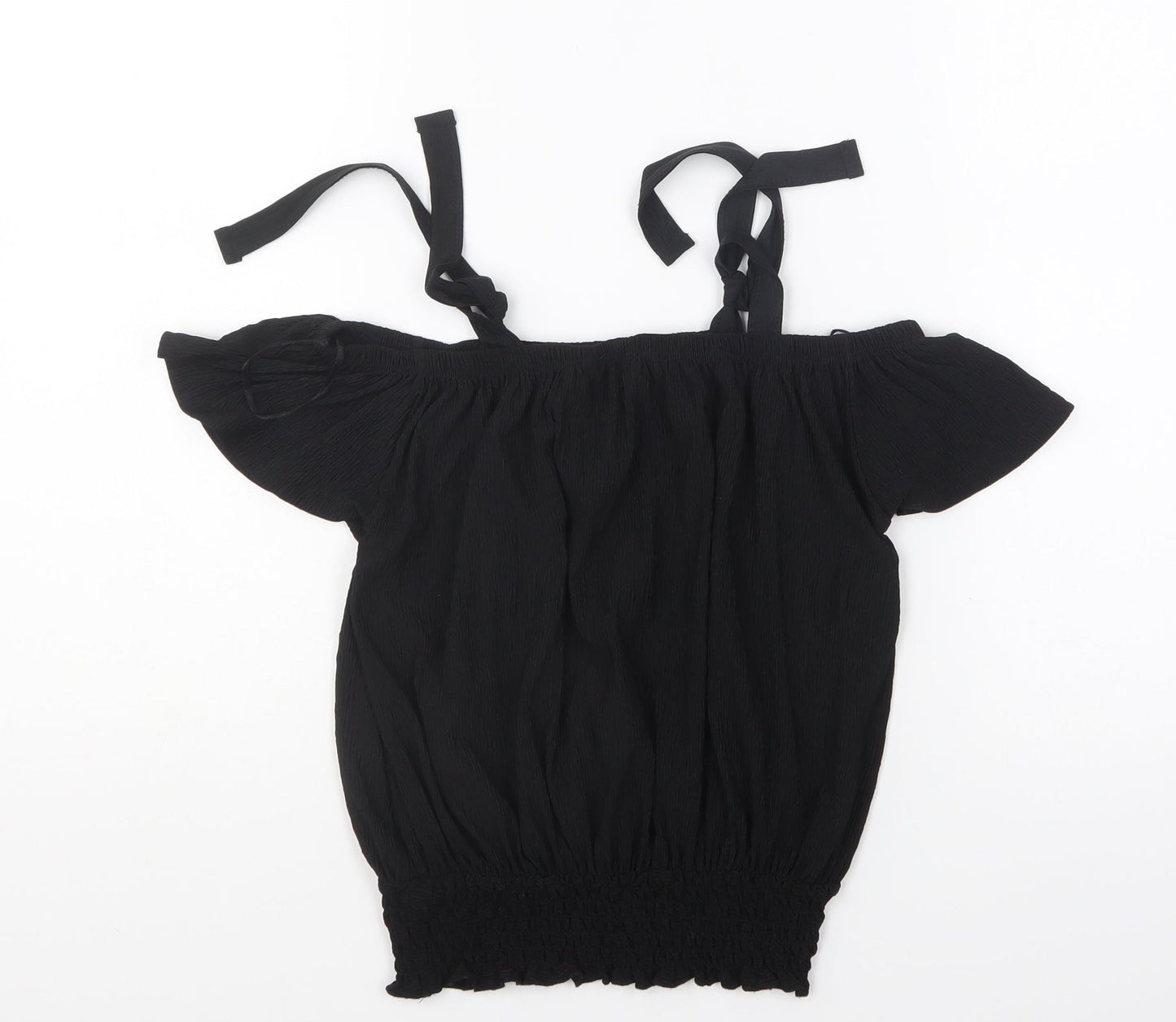 Womens UK Size 4 Atmosphere Black Cropped Blouse