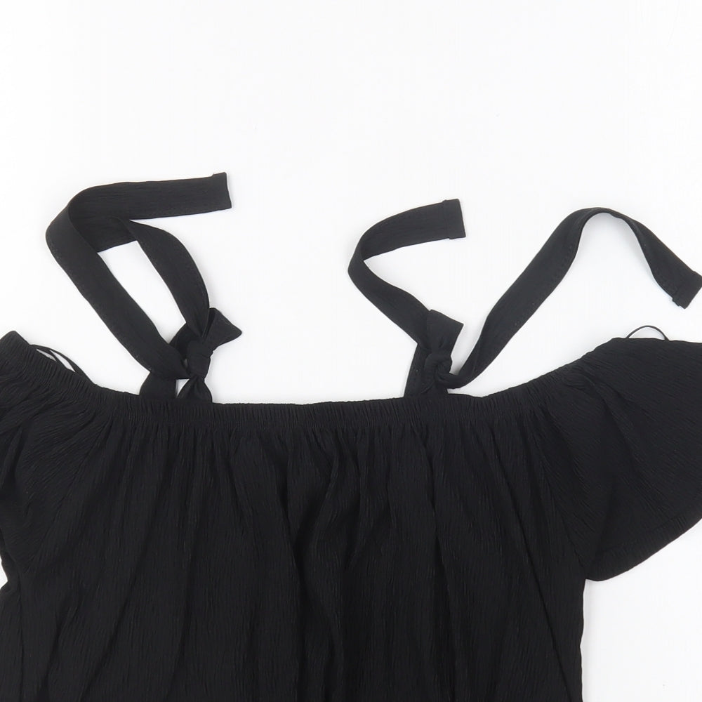 Womens UK Size 4 Atmosphere Black Cropped Blouse