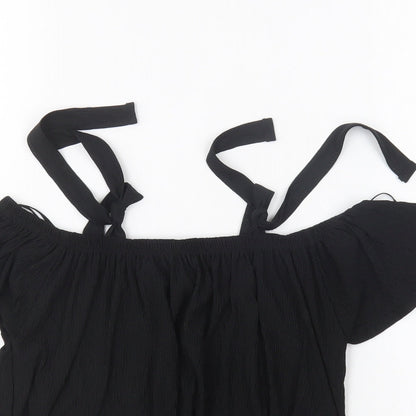 Womens UK Size 4 Atmosphere Black Cropped Blouse