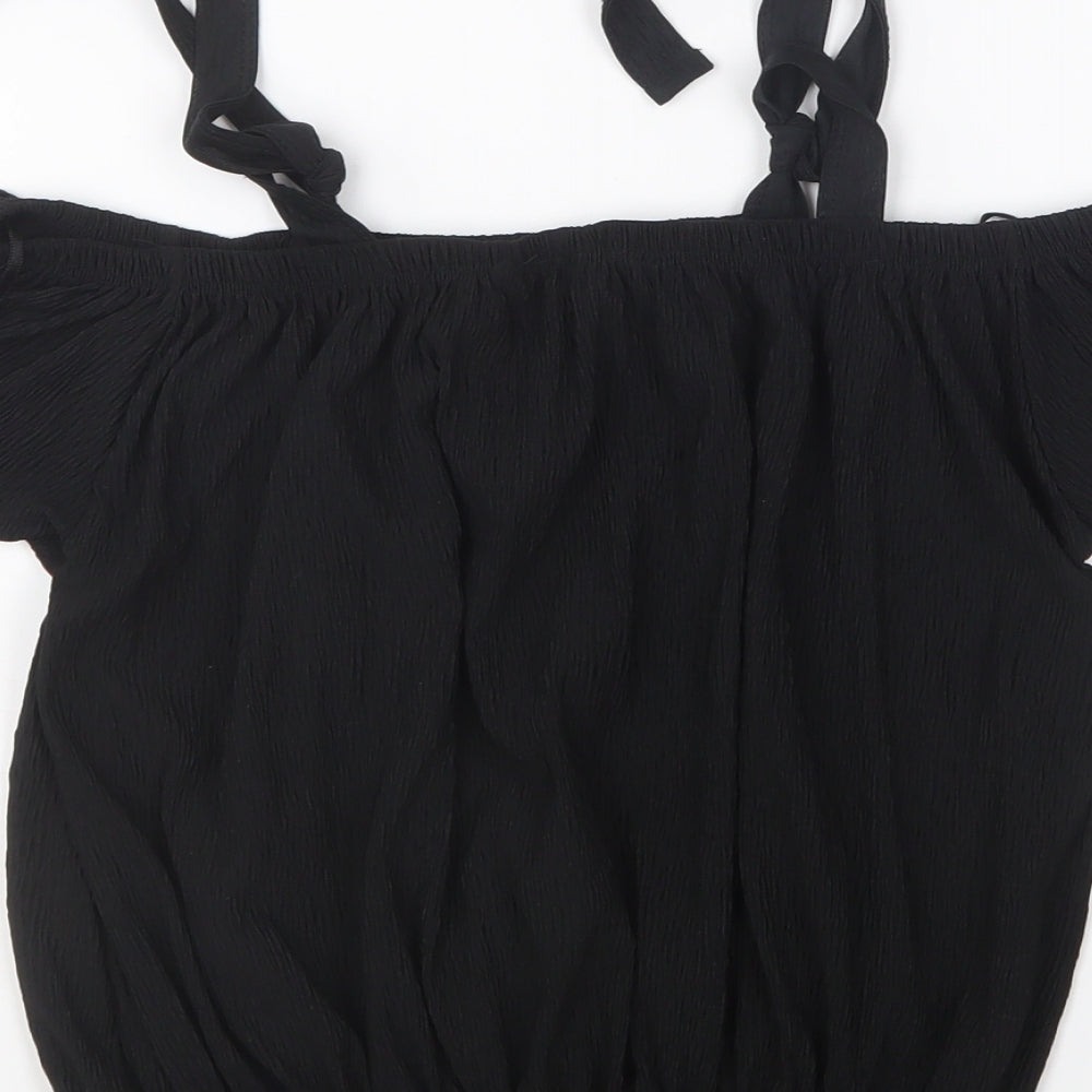 Womens UK Size 4 Atmosphere Black Cropped Blouse