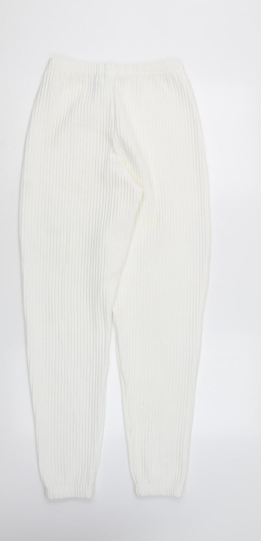 Womens UK Size 6 PRETTYLITTLETHING Regular Fit  White Trousers
