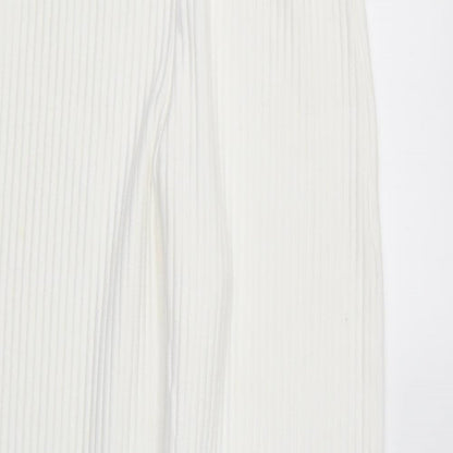 Womens UK Size 6 PRETTYLITTLETHING Regular Fit  White Trousers