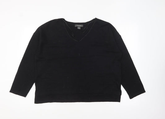 Primark Womens Black V-Neck Polyester Pullover Jumper Size L