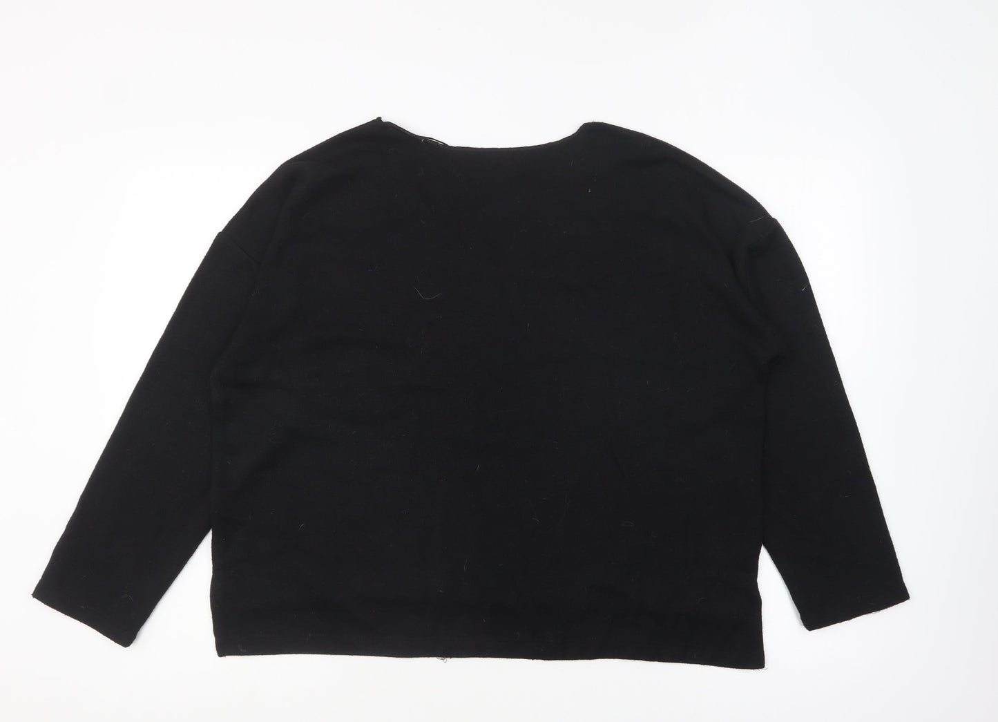 Primark Womens Black V-Neck Polyester Pullover Jumper Size L