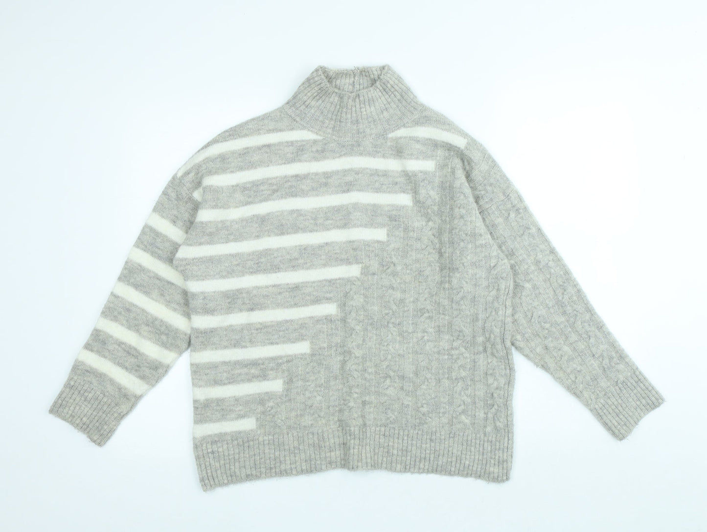 Womens UK Size S M&Co Grey Pullover Jumper