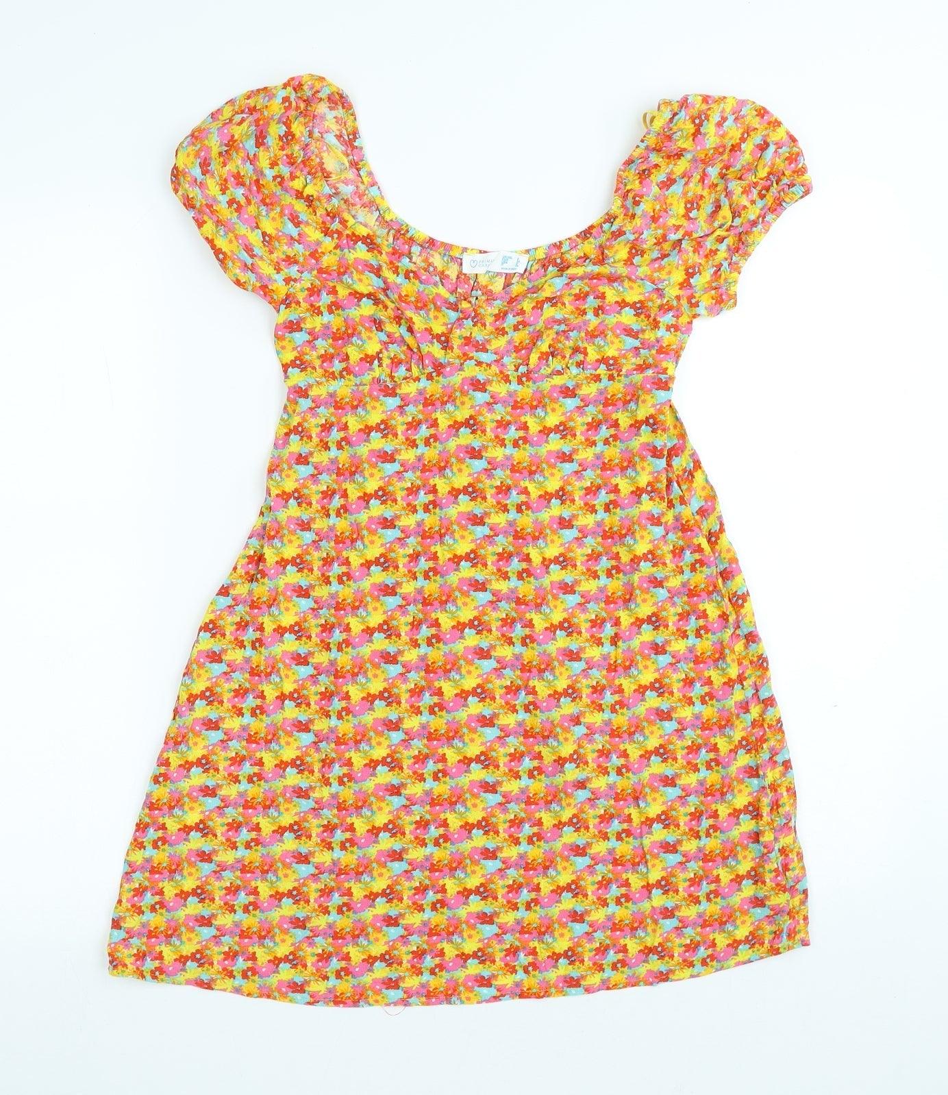 Primark Womens Multicoloured Floral Viscose A-Line Size 6 Cowl Neck Pullover