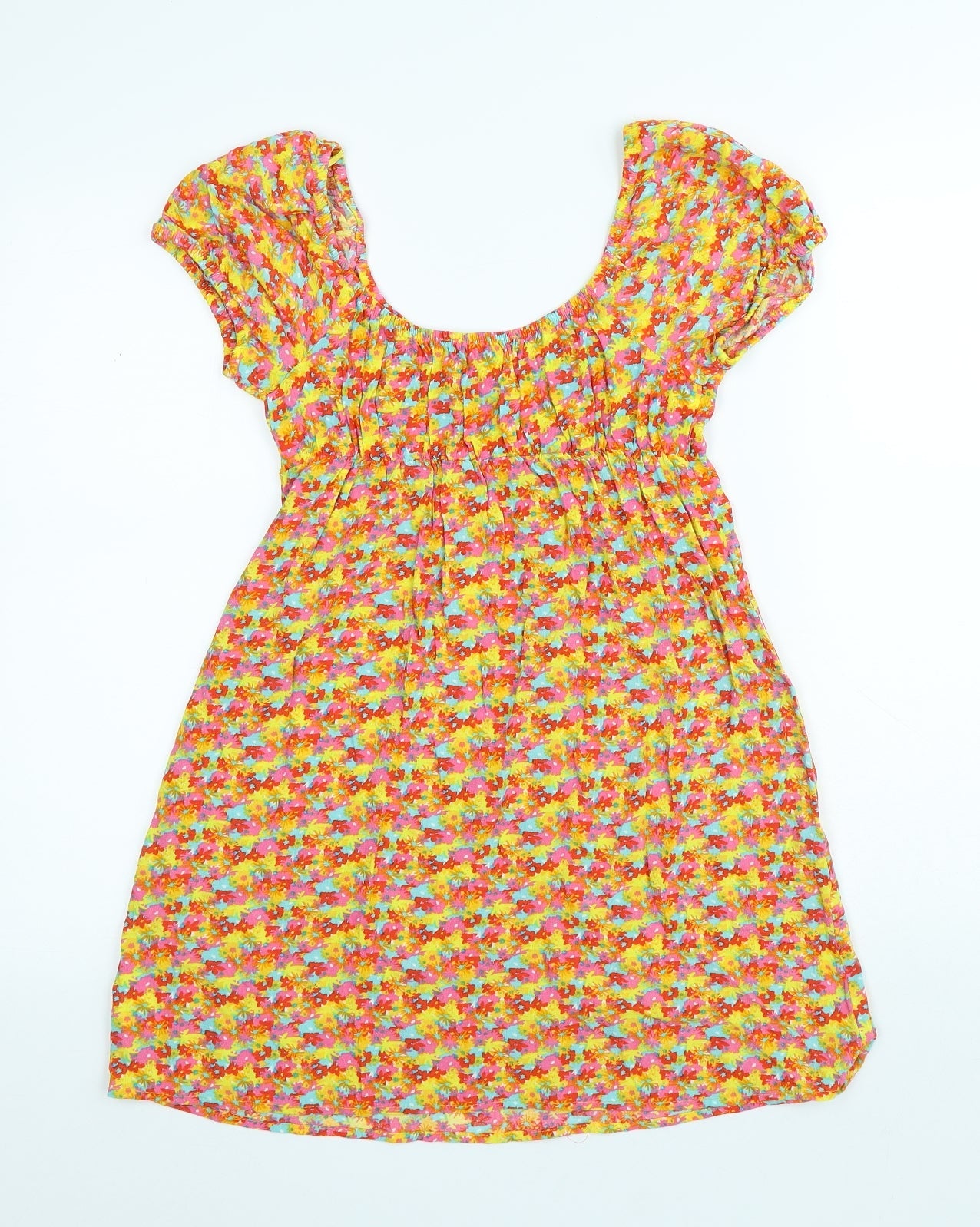 Primark Womens Multicoloured Floral Viscose A-Line Size 6 Cowl Neck Pullover