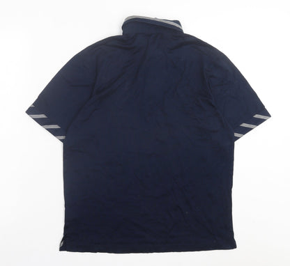 Vasto Mens Blue Cotton Polo Size S Collared Button
