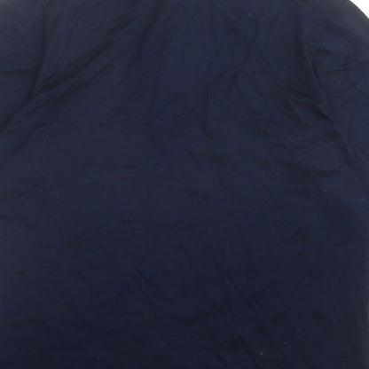 Vasto Mens Blue Cotton Polo Size S Collared Button