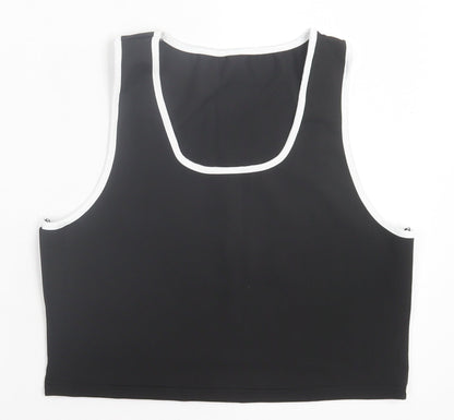 Womens UK Size 3XL Preworn Black Cropped Tank
