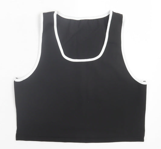 Womens UK Size 3XL Preworn Black Cropped Tank