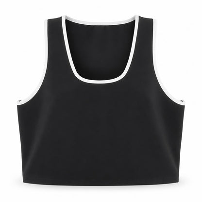 Womens UK Size 3XL Preworn Black Cropped Tank