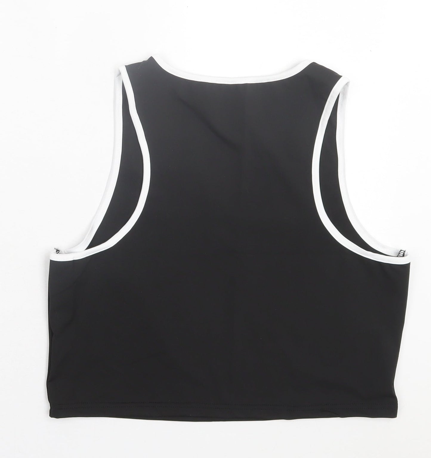 Womens UK Size 3XL Preworn Black Cropped Tank