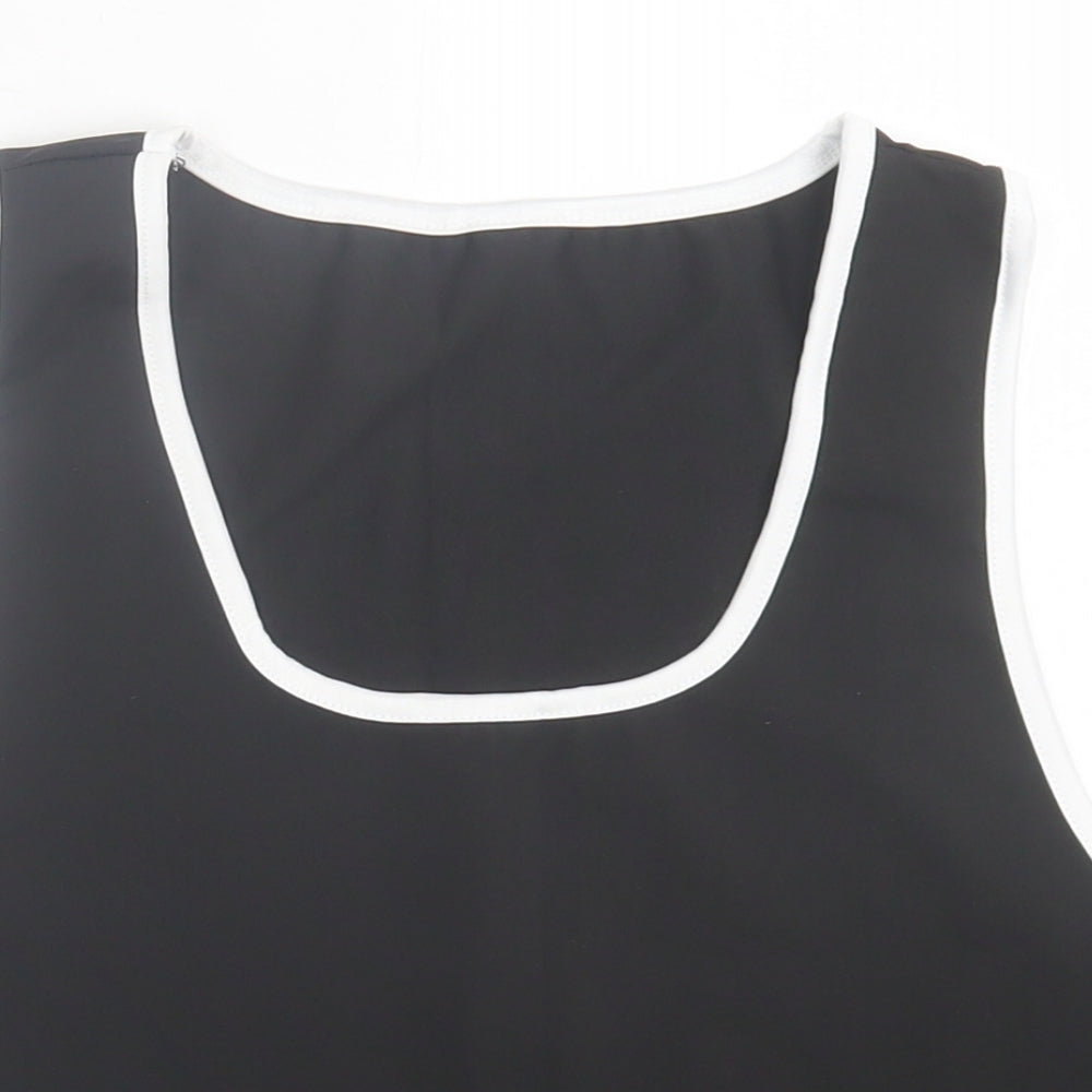 Womens UK Size 3XL Preworn Black Cropped Tank